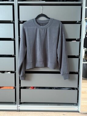 Lululemon Athletica Softstreme Cropped Crew Sweatshirt - Charcoal